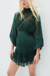 Mini-robe en mousseline à volants