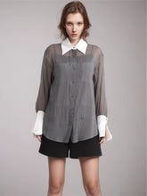 Summer Two Piece Sets For Lapel Long Sleeve Shirts