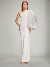 Diagonal Collar Mesh Long Sleeve Bandage Dresses