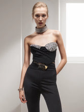 Diamonds Pleated Waist Slimming Strapless Vest Tops