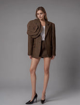 Blazer mit Blumenmuster und Tasche