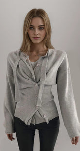 Folds Irregular Knitting Sweater For Lapel Spliced