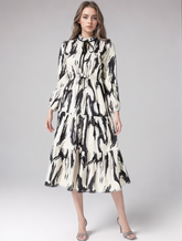 Robe longue à imprimé color block