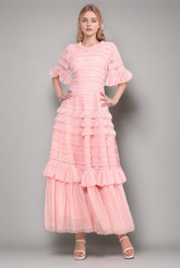 Maxikleid mit Patchwork-Spitze und Blumenmuster