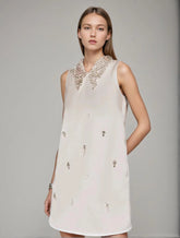 Sleeveless Stain Mini Dresses