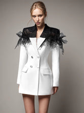 Zweireihiger Blazer im Patchwork-Stil