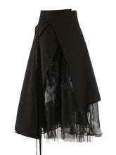 Unregelmäßige Röcke für hohe Taille Patchwork Schnürung