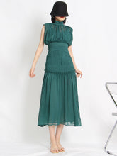 Robe pull élégante sans manches à col rond