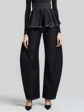 High Waist Denim Pleated Jeans