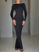 Robe longue moulante dos nu Eva