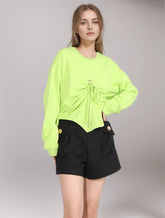 Drawstring Sweatshirts For Irregular Folds