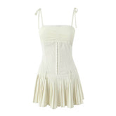 ROBE à bretelles cintrées à la taille pliée
