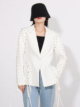 Blazer Für Kerb Kragen Langarm Schlank Patchwork Versteckte Breasted