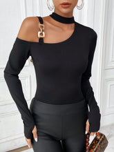 A Halter-Neck Knitted Base Top