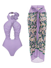 Kaya Ruffle Swimsuit & Skirt Set
