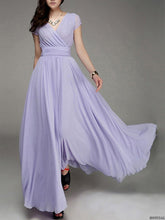 Robe longue à col en V Maisy