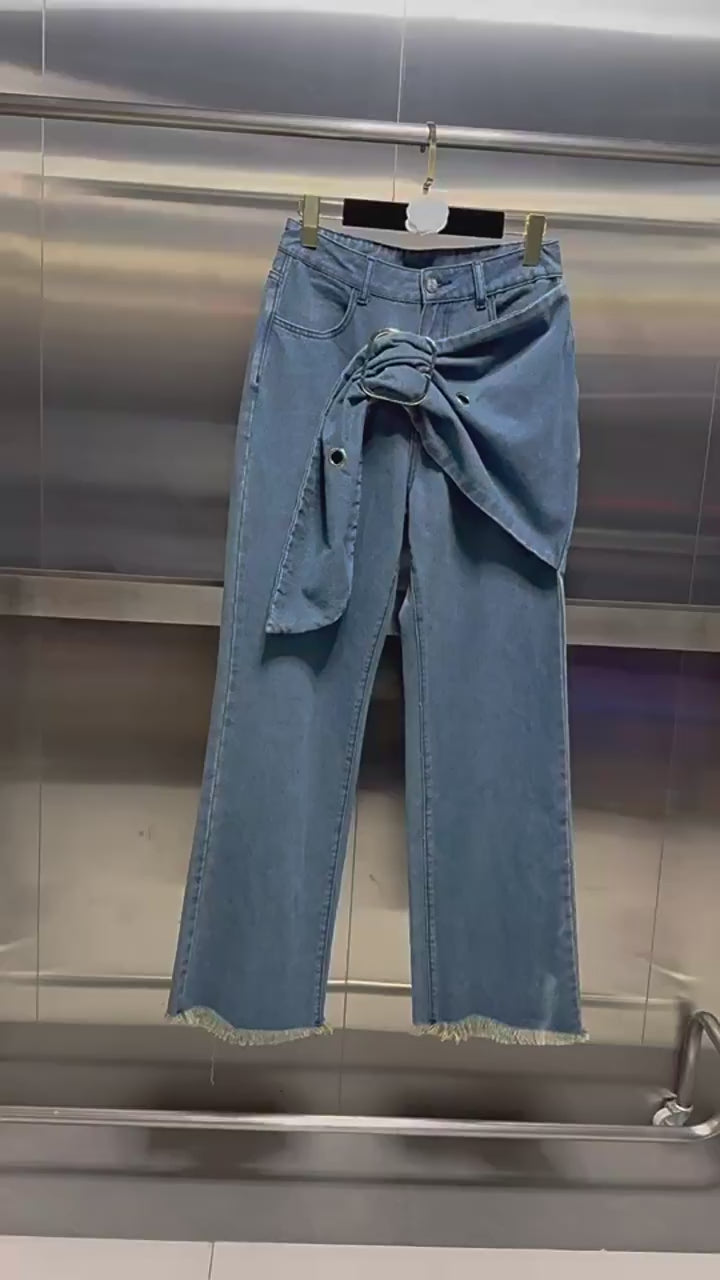 Ceinture large vintage en jean