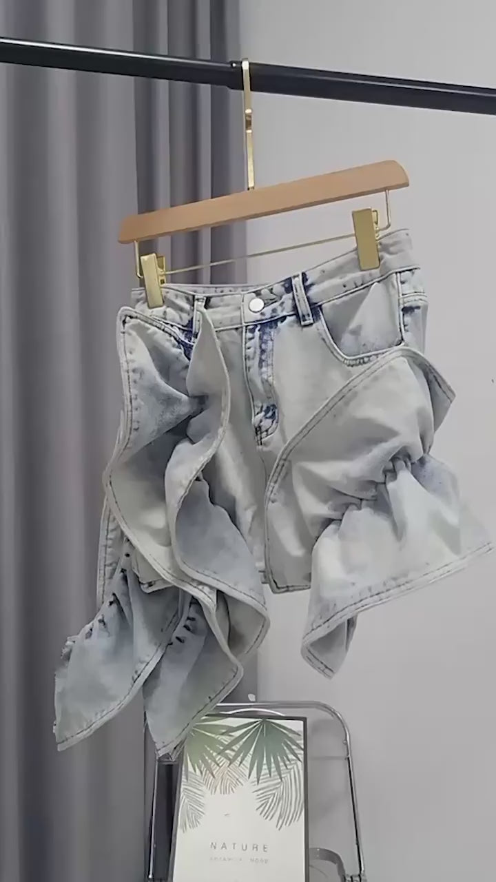 JEANSROCK MIT RÜSCHEN