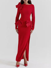 Robe longue dos nu avec nœud Sienna