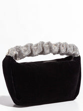 Skylar Rhinestone Fold Handle Velvet Handbag