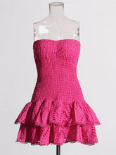 Robe courte sans manches à volants épissés Sophia