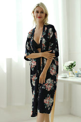 Robe longue sexy en coton imprimé