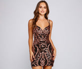 Robe courte moulante à sequins Elisa