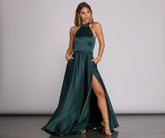 India Satinkleid mit Bindeband am Kragen