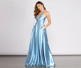 Tabitha Satin A-Linien-Kleid
