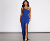 Iris One-Shoulder-Crêpe-Kleid