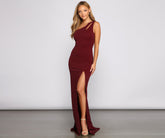 Gianna Metallic One-Shoulder-Kleid