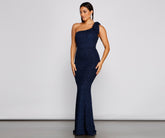 Henley formelles One-Shoulder-Glitzerkleid