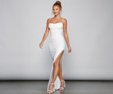 Robe moulante à sequins et col bénitier Fatima