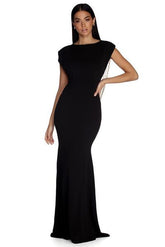 Robe de soirée drapée à perles Jada