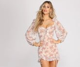 Robe courte fleurie en mousseline de soie Sweet Romance