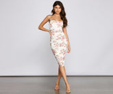 Floral Beauty Mesh Midi Dress