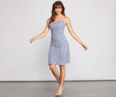 Robe mi-longue tissée à fleurs à tomber