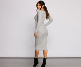 Robe mi-longue côtelée simple Keepin' Knit