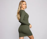 Mini-robe côtelée tendance Keeping Knit