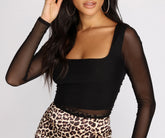 Focus On Me – Kurzes Netz-Top