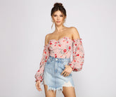 Süßer und schicker Chiffon-Body mit Blumenmuster