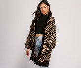 Wild Side Strickjacke mit Zebra-Print