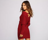 Robe courte côtelée décontractée Keeping Knit