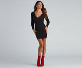 In A Snap – Langärmliges, geripptes Kleid