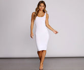 Midi Ground Ribbed Tank Dress