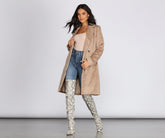 Manteau en fourrure longue et droite élégante