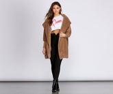 Superweiche Strickpulloverjacke aus Kunstpelz