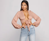 Get Spotted – Gepunktetes Oberteil mit Bindeband vorn