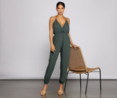 Essential Chic Jumpsuit aus Gaze mit Überhang