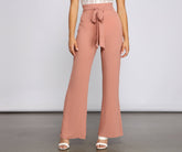 Trendy Schlaghose mit Bindegürtel